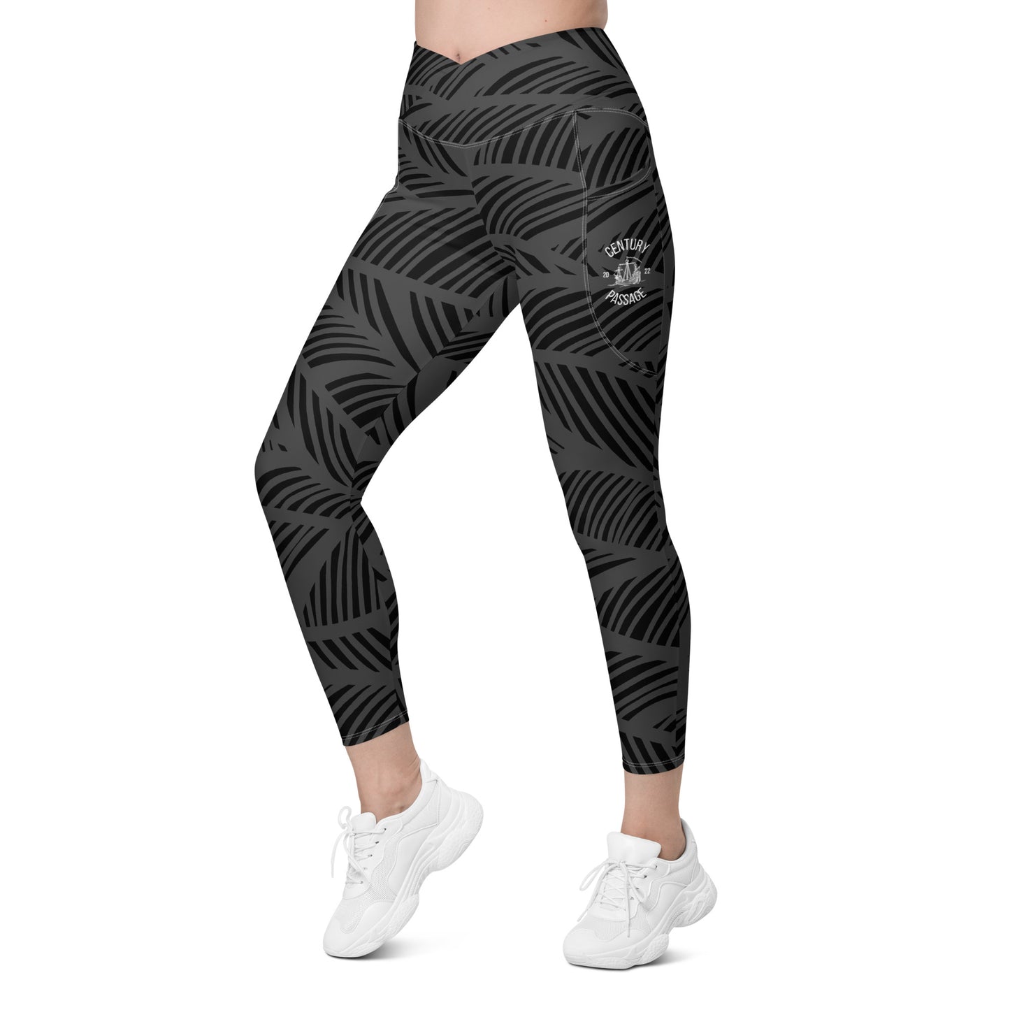 Crossover leggings with pockets